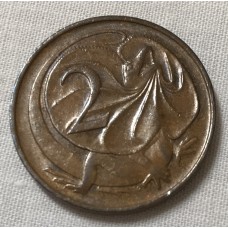 AUSTRALIA 1968 . TWO 2 CENTS COIN . FRILLED NECK LIZARD